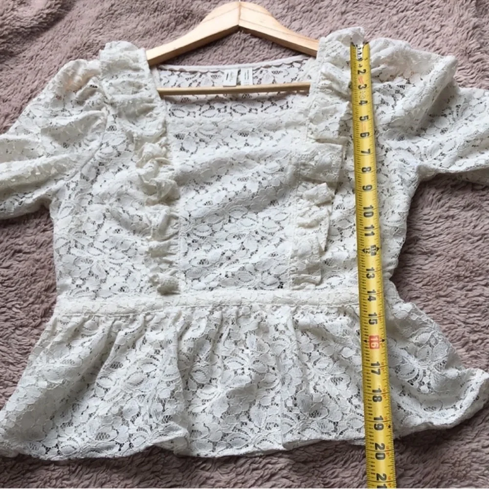 Anthropologie Meadow Rue Ivie Elegant White Lace Top